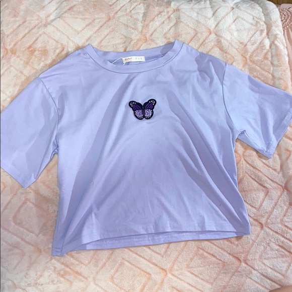 ROMWE Tops - Romwe Butterfly Crop Top